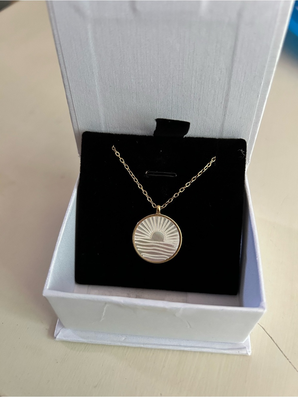 Gold Sunrise Pendant Necklace - Elegant Women's Jewelry